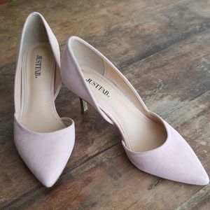Peach kitten heels